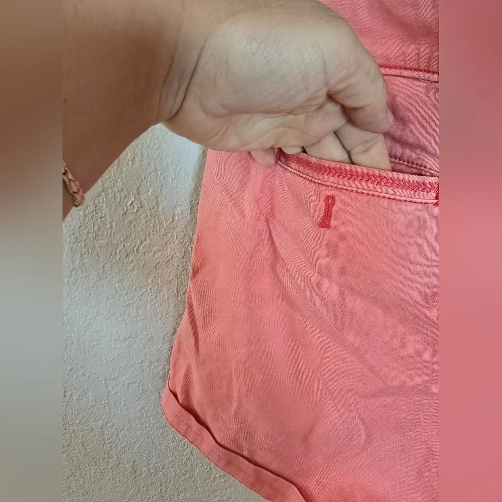 Anthropologie Pilcro Women's Hyphen Chino Shorts Boho Classic Stretch Pink 29 - Picture 6 of 7